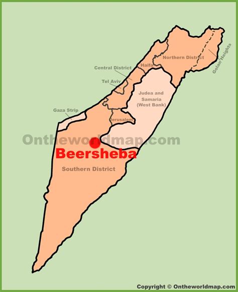 Beersheba location on the Israel Map - Ontheworldmap.com