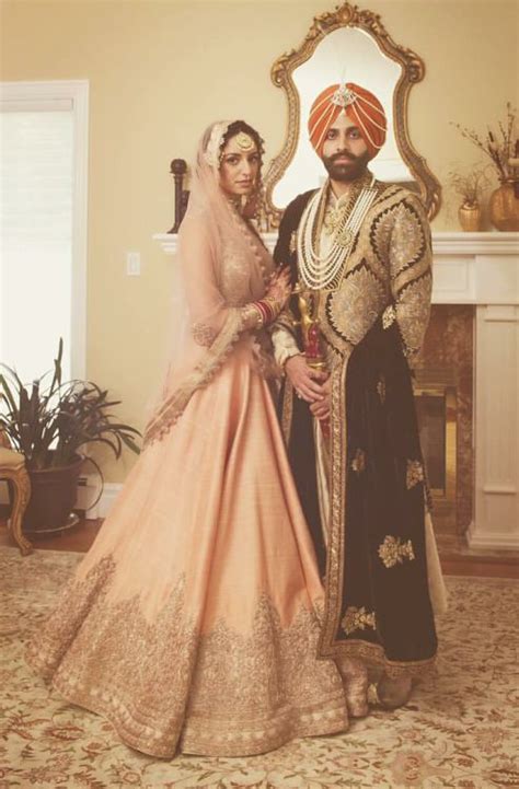 Punjabi Couples In Wedding Dress