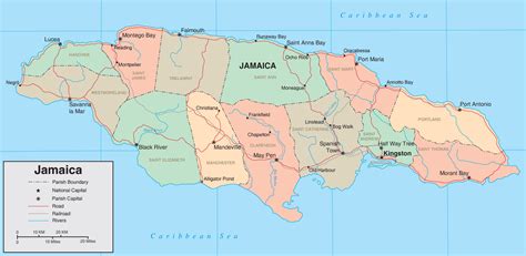 Regions Map of Jamaica