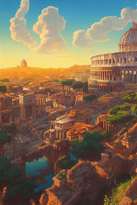 "Ancient Rome City in Sunset" Poster for Sale by devath | Ancient greek ...