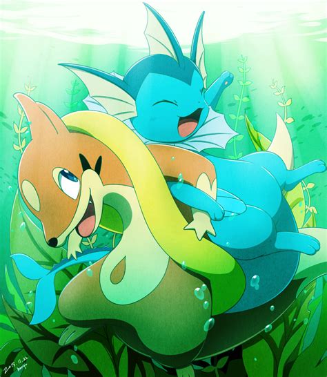 Floatzel & Vaporeon | Eevee | Pokemon eeveelutions, Pokemon pictures, Pokémon species