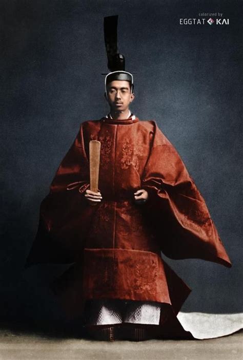 Emperor Shōwa (Hirohito), the 124th Emperor of Japan, dress in sokutai ...