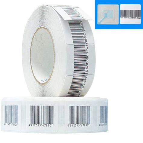 (1000pcs/roll) Barcode security system anti theft tag RF 4*4cm Barcode Soft Sticker 8.2 MHz EAS ...