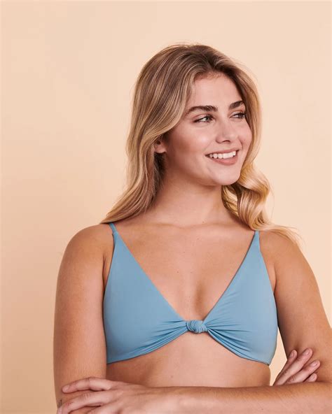 O'NEILL SALTWATER Prismo Knotted Triangle Bikini Top - Neutral blue ...