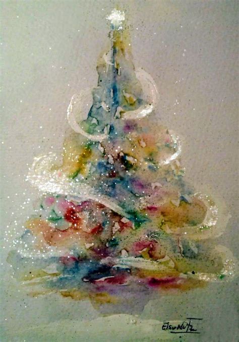 #Tannenbaum | Christmas watercolor, Watercolor christmas tree, Christmas paintings