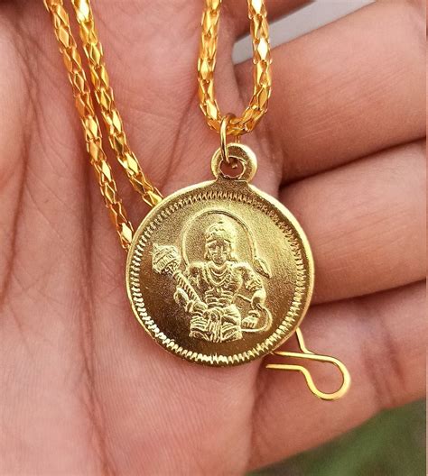 Lord Hanuman Pendant Hindu God Hanuman Golden Locket India | Etsy