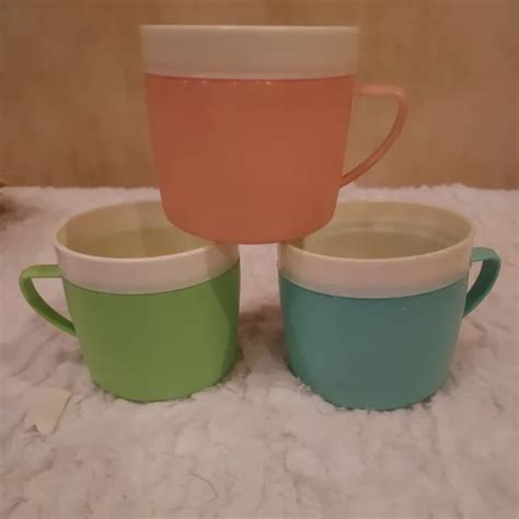 VINTAGE MCM 1950S Bolero Therm-O-Ware Mugs Cups Lot 3 Pastel Colors $9. ...