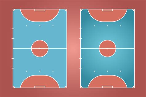 Futsal field flat design, Football field graphic illustration, Vector ...