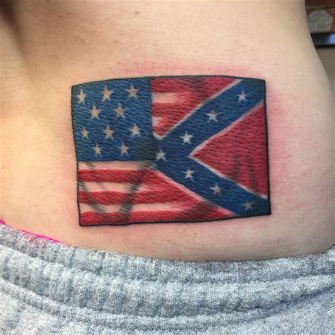 Confederate And American Flag Tattoos