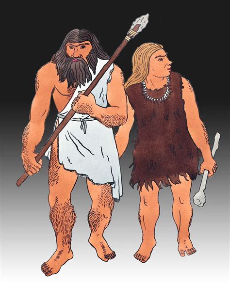 Clothing of Pre Historic Man. Java Man, Neanderthal, Cro-Magnon.