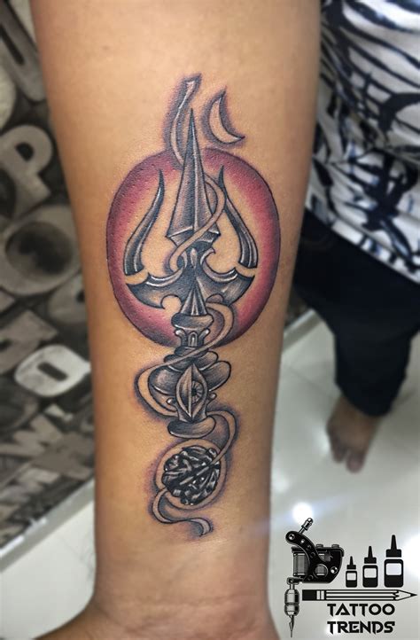 Lord shiva theme trishul with rudraksha tattoo design – Artofit