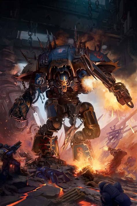 wh40kartwork: “ Chaos Knight by Pedro Nunez (Codex:Chaos Knights Cover Art) ” | Warhammer art ...