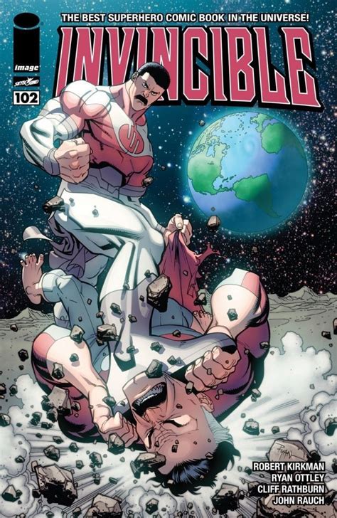 Invincible #102 It's Nolan vs. Thragg on the surface of the moon as still more secrets about the ...