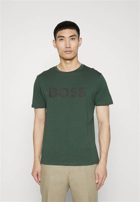 BOSS THINKING - Print T-shirt - dark green/green - Zalando.co.uk
