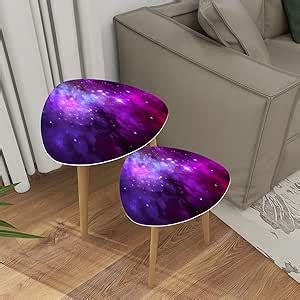 Amazon.com: Triangle Nesting Coffee Table Set of 2 Cosmic Artistic Colorful Modern Minimalist ...