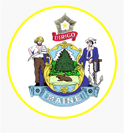 Seal Maine State Free Picture - Maine State Seal , Free Transparent Clipart - ClipartKey