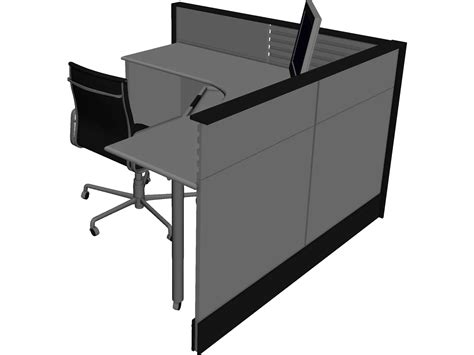 Office Cubicle 3D Model - 3DCADBrowser