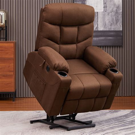 Power Lift Chair Electric Recliner For Elderly Heated Vibration Massage Fabric Sofa Motorized ...