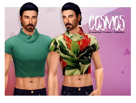 COSMOS: cowled crop top | viiavi | Crop tops, Sims 4 male clothes, Mens crop tops