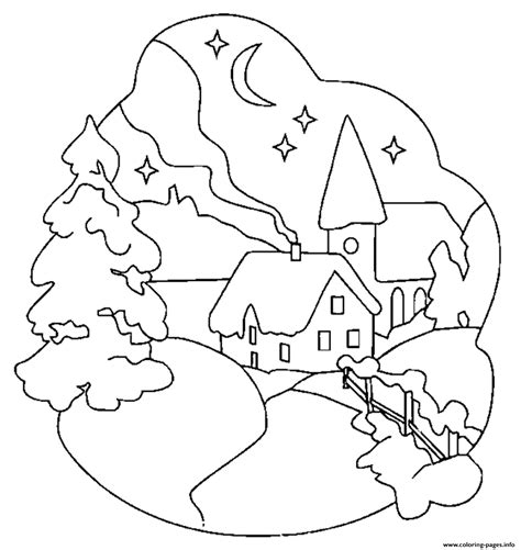 Scene Free Winter S0635 Coloring page Printable