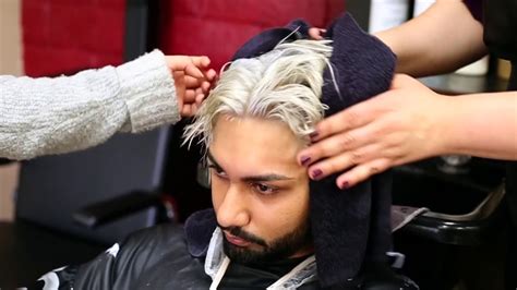 How to : Men Platinum Blonde Hairstyle (Brown boy) NEW 2018 - YouTube