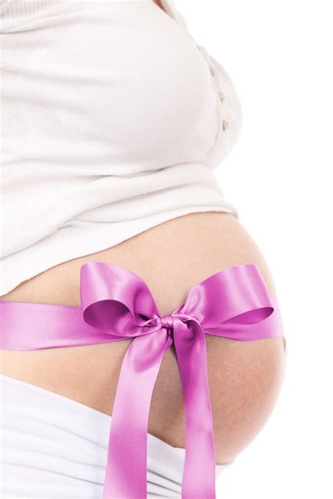Pink Ribbon On A Belly Free Stock Photo - Public Domain Pictures