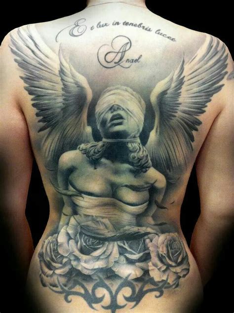 #Angel #Rose #Tattoo | Angel tattoo designs, Angel back tattoo, Tattoos