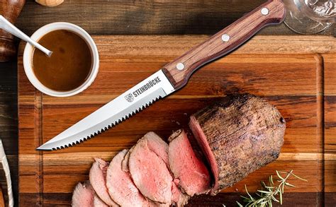 Amazon.com: Steak Knives Wood Handle - Steak Knives Set of 8 Built ...