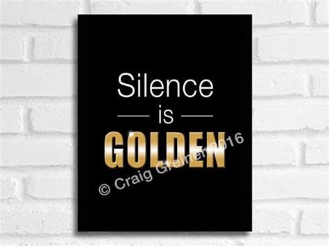 Silence is Golden — Downloadable Full Color Typographic Wall Art Print | Wall art prints ...