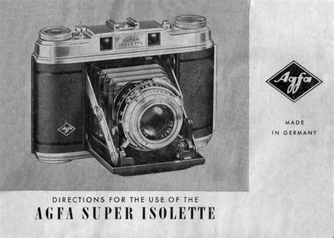 Agfa Super Isolette, Directions for use. PDF Download! - Agfa- Petrakla Classic Cameras ...