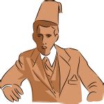 Man with salacot hat vector drawing | Free SVG