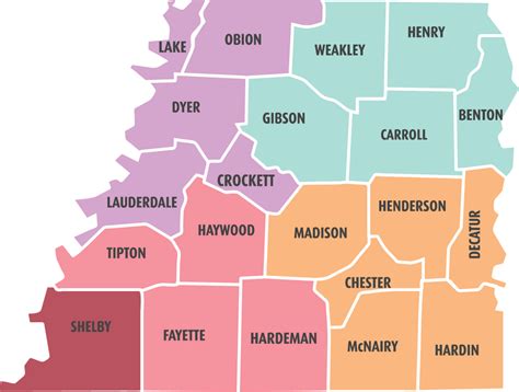 West Tennessee County Map - Cassie Anjanette