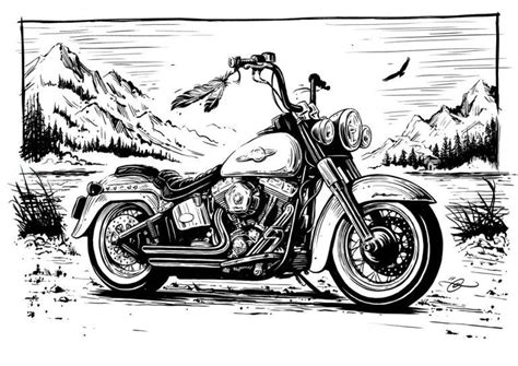 Harley Davidson Softail illustration by Adi Gilbert | Ilustrasi poster ...