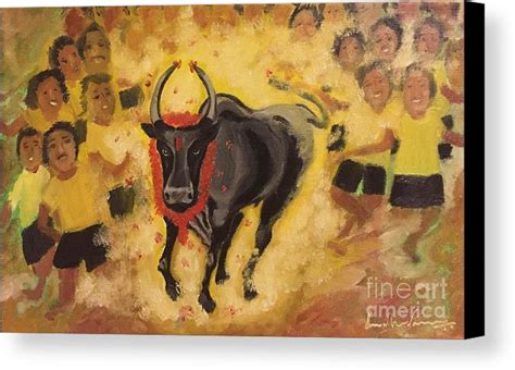 Jallikattu Painting at PaintingValley.com | Explore collection of ...