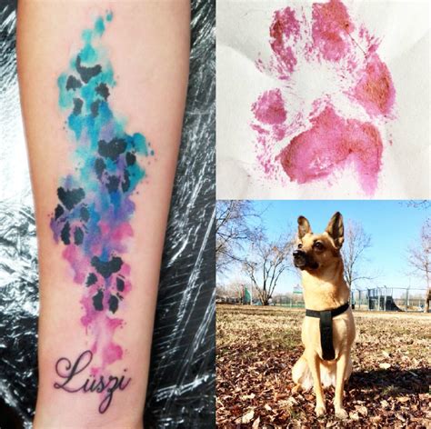 Dog Memorial Tattoos Paw Print