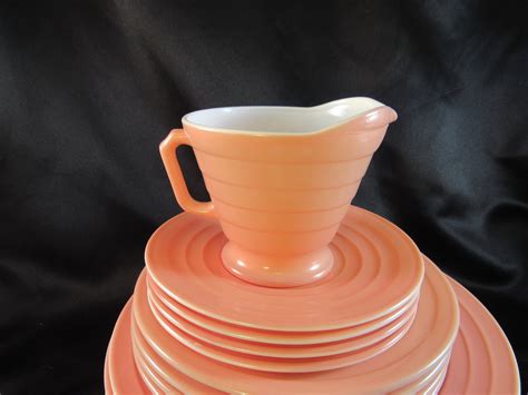 Vintage Hazel Atlas Moderntone Platonite Pink Fired on Dish - Etsy