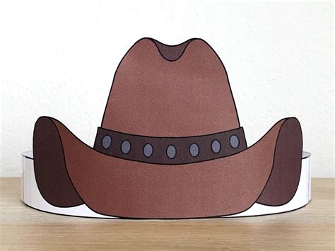 Cowboy Hat Paper Crown Printable Wild West Costume Craft Activity for ...