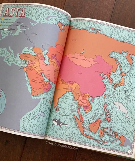 Geography World Map Atlas Books for Kids in Chinese and English