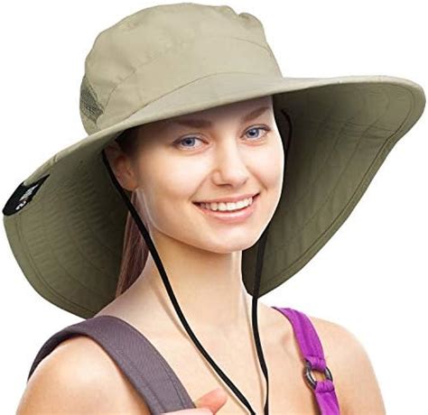 Wide Hard Brim Sun Hat Extra Large Outdoor UV Protection Safari Cap for ...