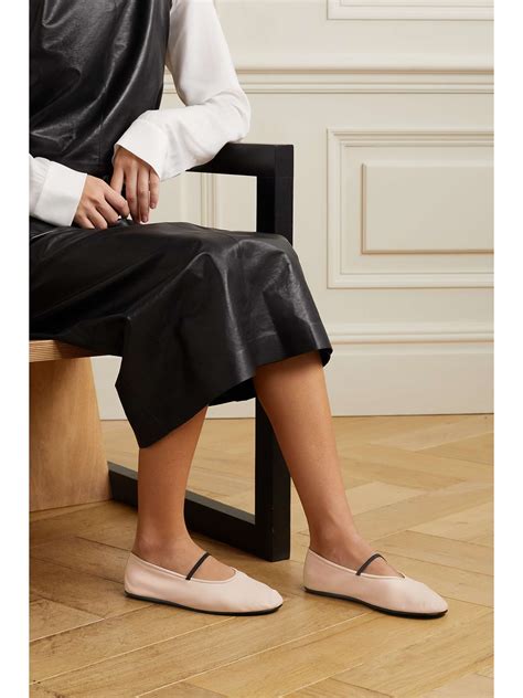 THE ROW Elastic leather ballet flats | NET-A-PORTER