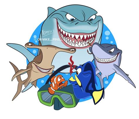 Sharks Nemo by Nippy13 | Pixar films, Disney villains, Disney