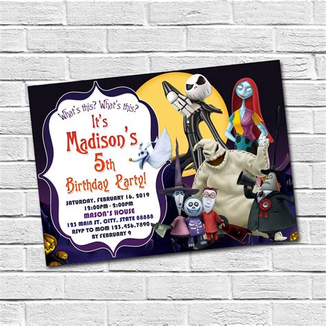 Nightmare Before Christmas Invitation in 2020 | Christmas birthday ...