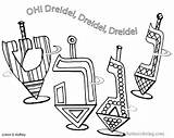 Four Dreidels Coloring Pages  Free Printable sketch template