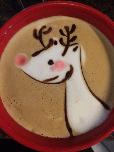 Reindeer Christmas Latte Art