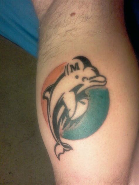 Miami Dolphins tattoo | Dolphins tattoo, Tattoos, Print tattoos