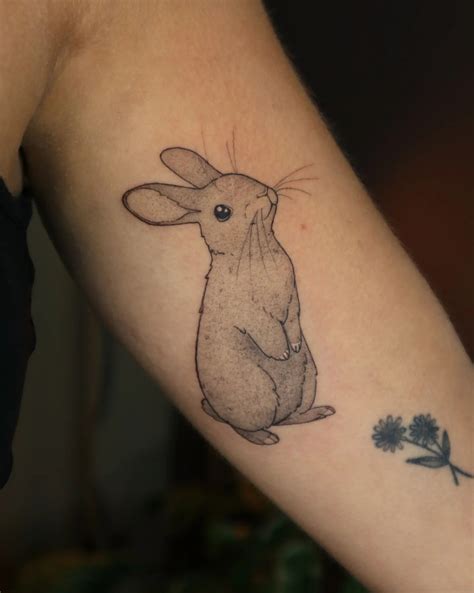 American Traditional Rabbit Tattoo