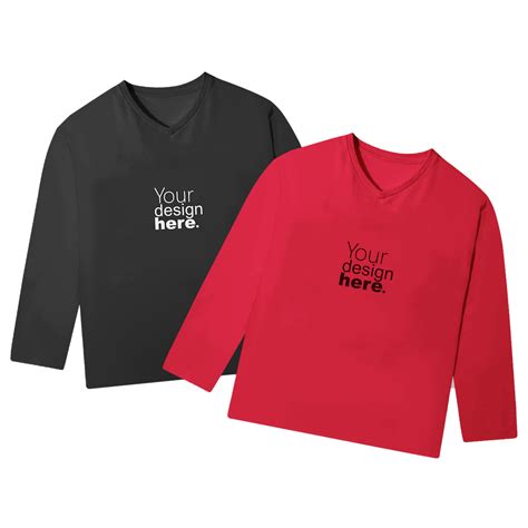 Custom Kids Long Sleeve V-Neck T-shirt Printing - Merchlist