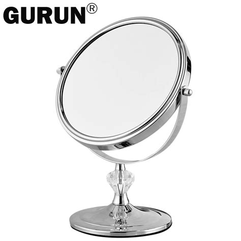 GURUN desktop makeup mirror stand for makeup magnifying 3X table mirrors round double sided ...