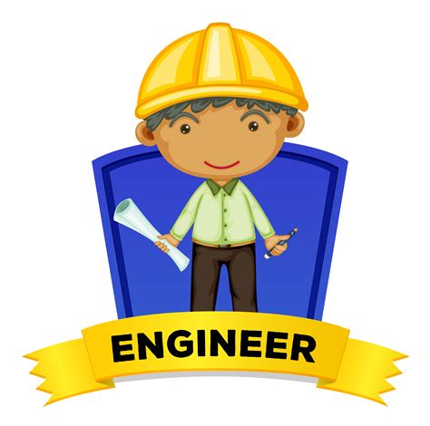 Occupation wordcard with engineer 446579 Vector Art at Vecteezy