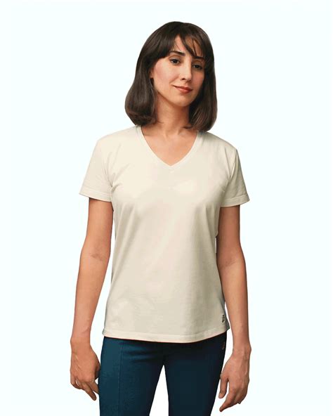 Organic cotton drop tail t-shirt. Peech | B-LIGHT - Organic Clothing
